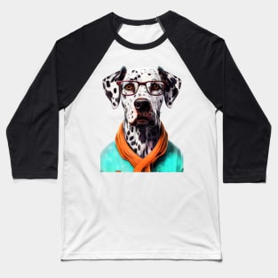 Hipster Dog Dalmatian #Dalmatian Baseball T-Shirt